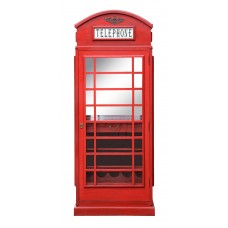 Drinks Cabinet - Iconic BT Telephone Box Style Bar in Pillar Box Red